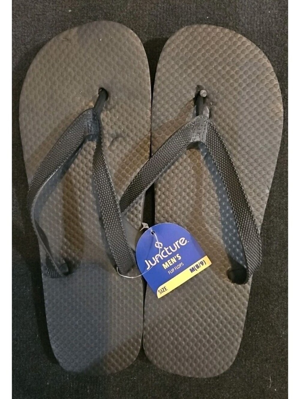 Juncture Men's Medium Size 8/9 Black Flip Flops
